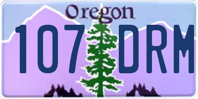 OR license plate 107DRM