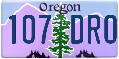 OR license plate 107DRO