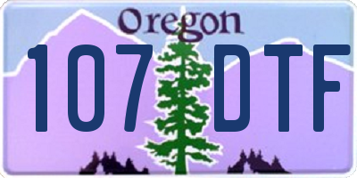 OR license plate 107DTF