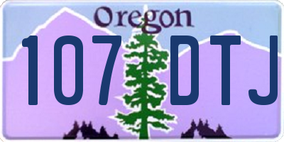 OR license plate 107DTJ