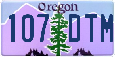 OR license plate 107DTM