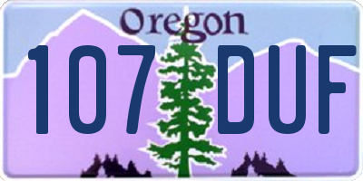 OR license plate 107DUF