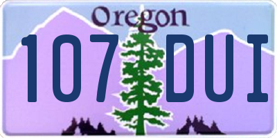 OR license plate 107DUI