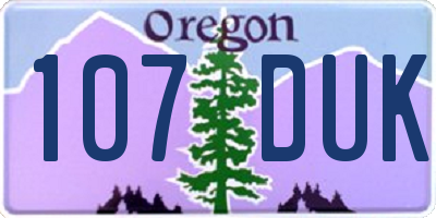 OR license plate 107DUK