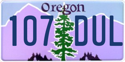 OR license plate 107DUL