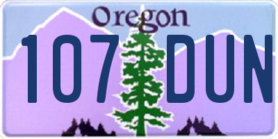 OR license plate 107DUN