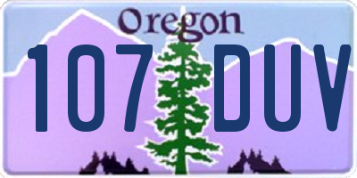 OR license plate 107DUV