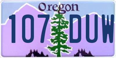 OR license plate 107DUW