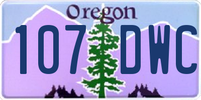 OR license plate 107DWC