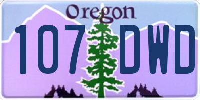 OR license plate 107DWD