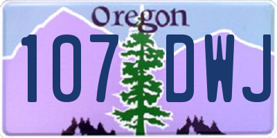 OR license plate 107DWJ