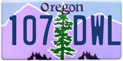 OR license plate 107DWL