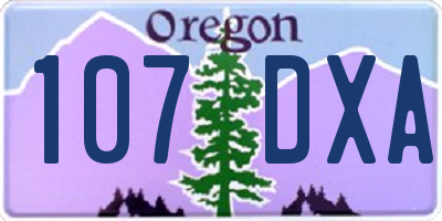 OR license plate 107DXA