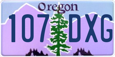 OR license plate 107DXG