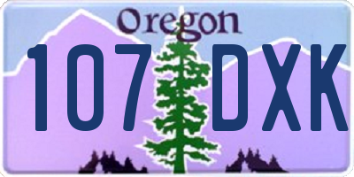 OR license plate 107DXK