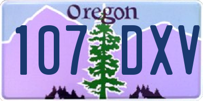 OR license plate 107DXV