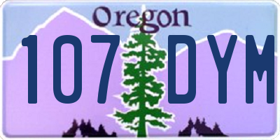 OR license plate 107DYM