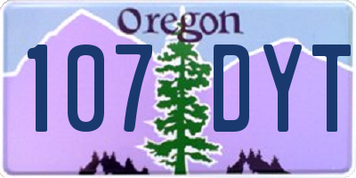 OR license plate 107DYT