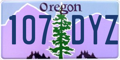 OR license plate 107DYZ