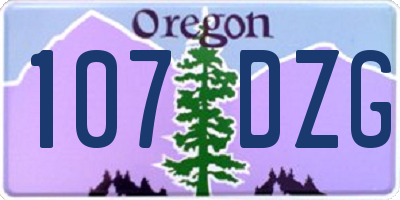 OR license plate 107DZG