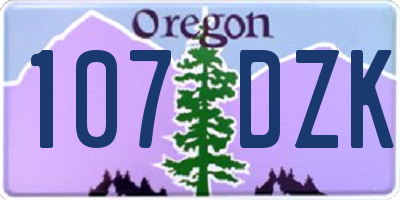 OR license plate 107DZK