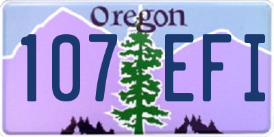 OR license plate 107EFI