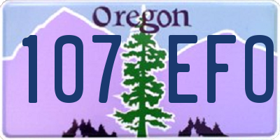 OR license plate 107EFO