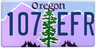 OR license plate 107EFR