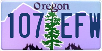 OR license plate 107EFW