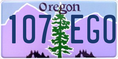 OR license plate 107EGO