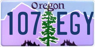 OR license plate 107EGY