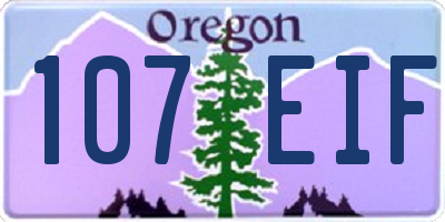 OR license plate 107EIF