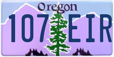 OR license plate 107EIR
