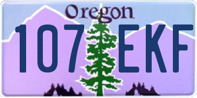 OR license plate 107EKF