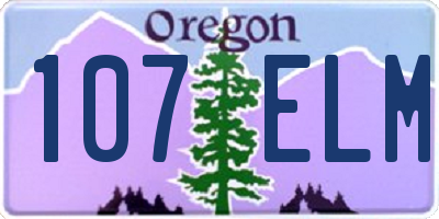 OR license plate 107ELM