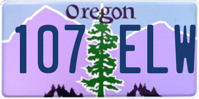 OR license plate 107ELW