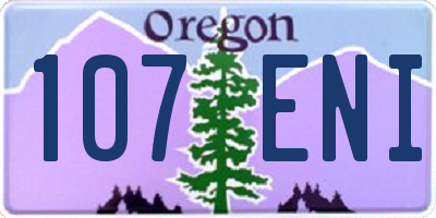 OR license plate 107ENI