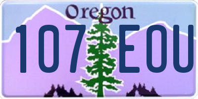 OR license plate 107EOU