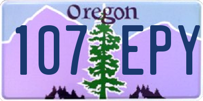 OR license plate 107EPY
