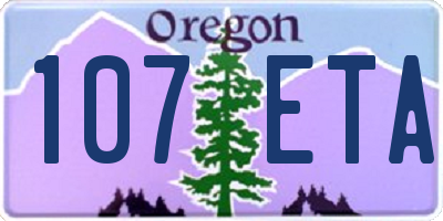 OR license plate 107ETA