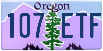 OR license plate 107ETF