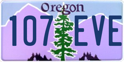 OR license plate 107EVE