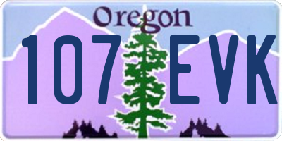 OR license plate 107EVK