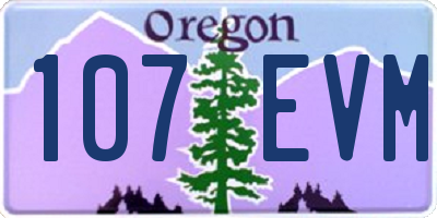 OR license plate 107EVM