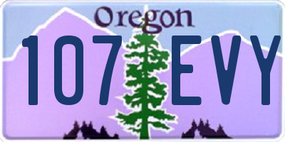 OR license plate 107EVY