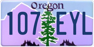 OR license plate 107EYL