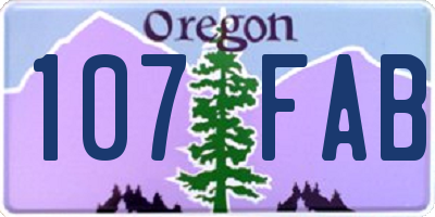 OR license plate 107FAB
