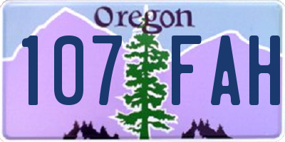 OR license plate 107FAH