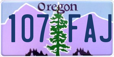 OR license plate 107FAJ