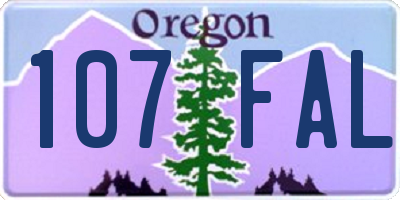 OR license plate 107FAL